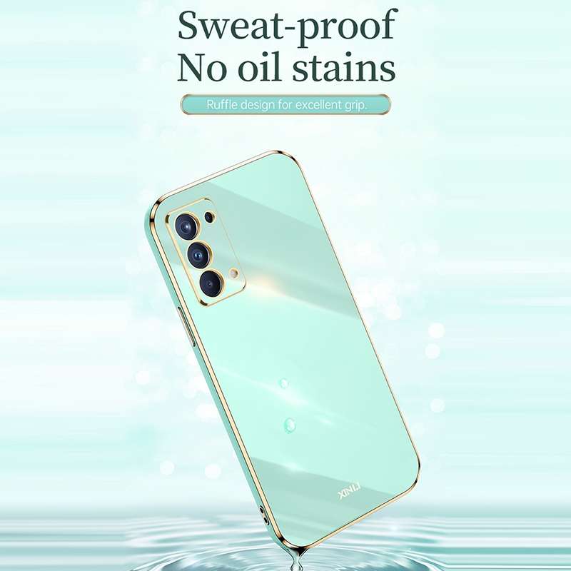 For OPPO Reno5 Pro XINLI Straight Edge 6D Electroplate TPU Phone Case(Cherry Purple)
