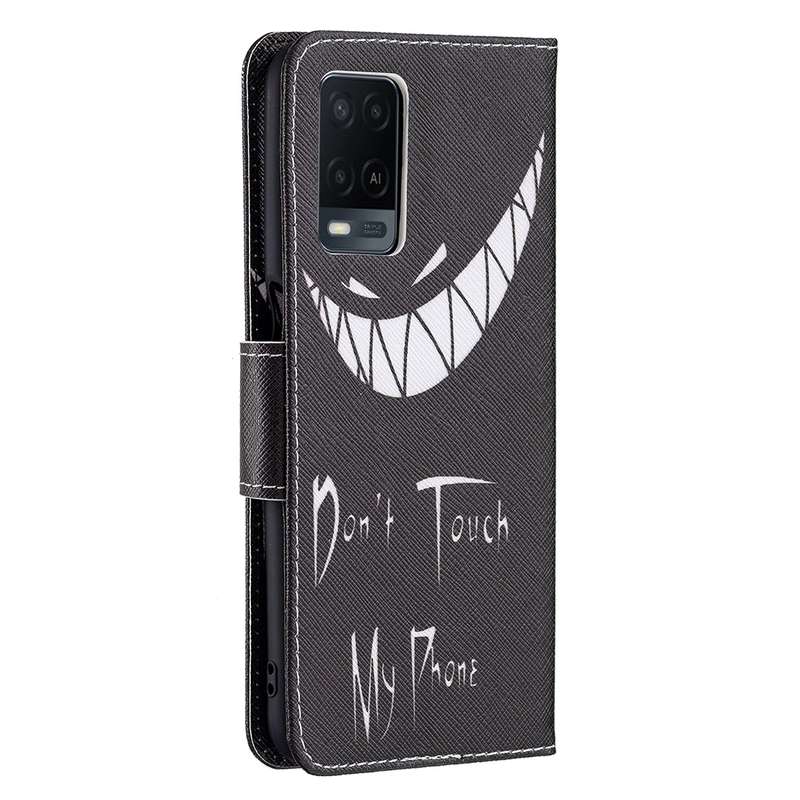 For OPPO A54 4G / A55 5G Colored Drawing Pattern Horizontal Flip Leather Case with Holder & Card Slo