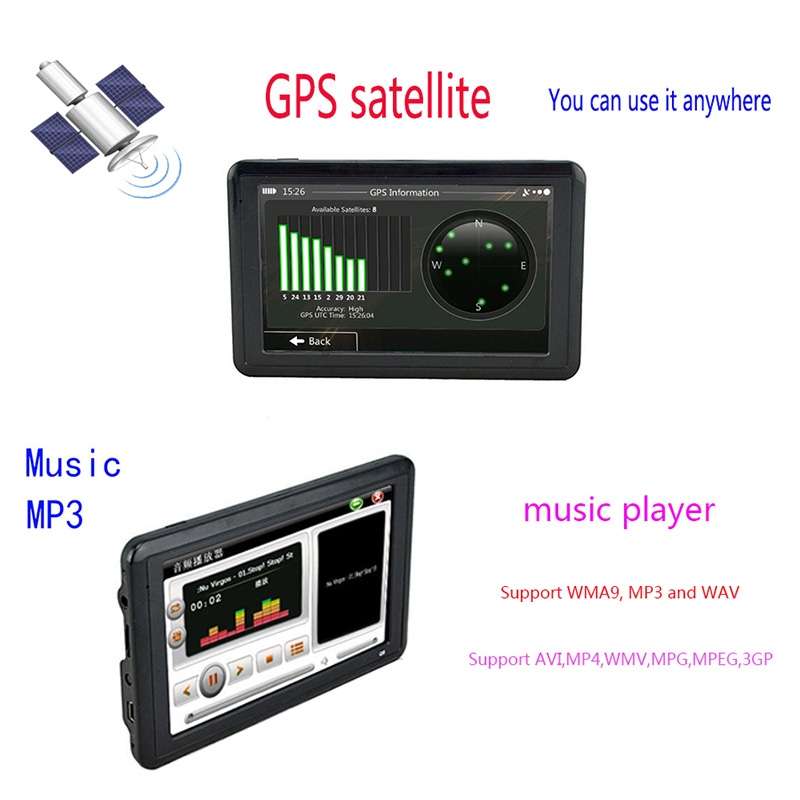 Q5 Car 5 inch HD TFT Touch Screen GPS Navigator Support TF Card / MP3 / FM Transmitter, Specificatio