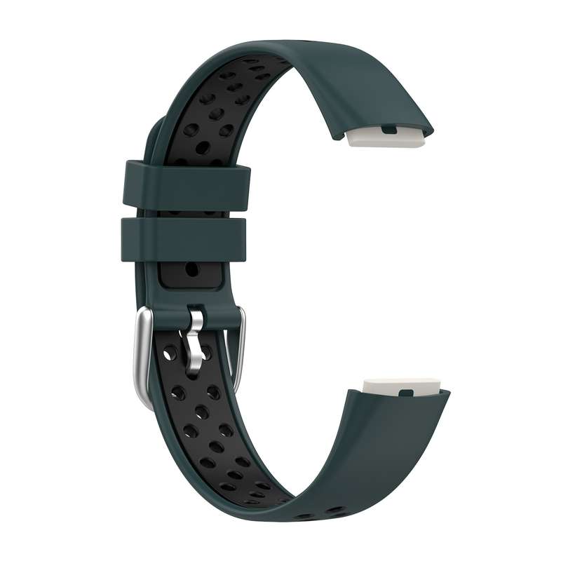 For Fitbit Luxe Two-color Silicone Watch Band(Black Pink)