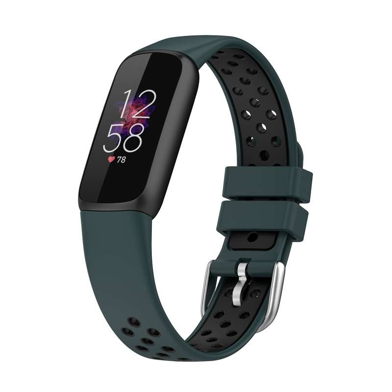 For Fitbit Luxe Two-color Silicone Watch Band(Black Pink)