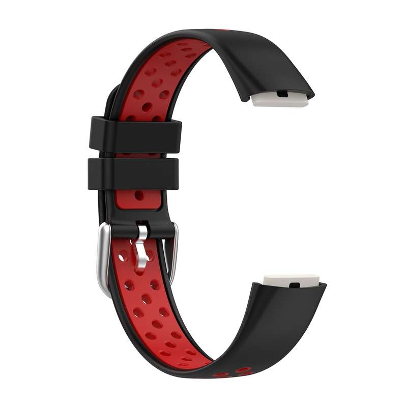 For Fitbit Luxe Two-color Silicone Watch Band(Black Pink)