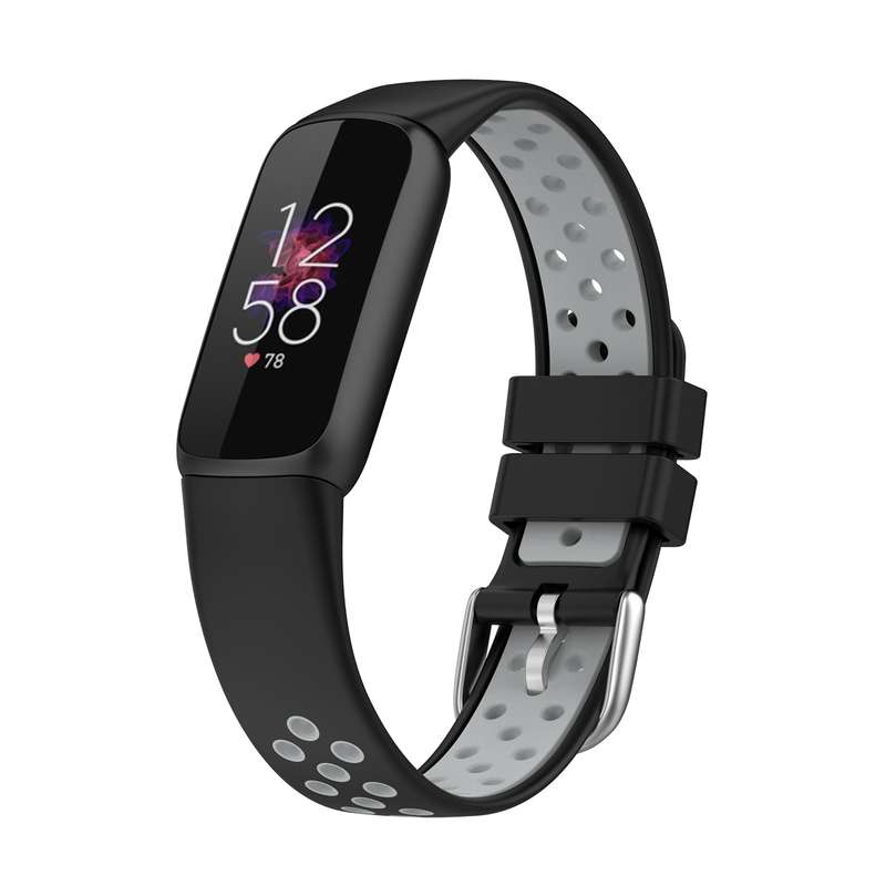 For Fitbit Luxe Two-color Silicone Watch Band(Black Pink)