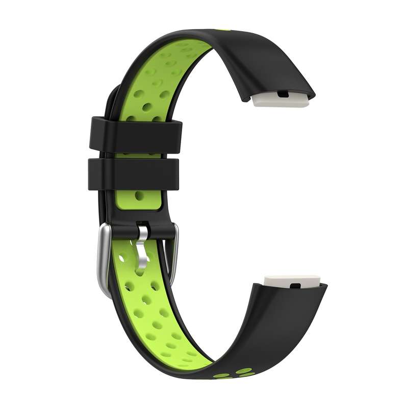 For Fitbit Luxe Two-color Silicone Watch Band(Black Pink)