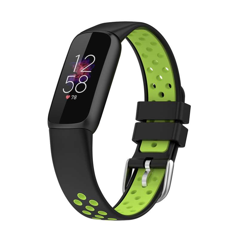 For Fitbit Luxe Two-color Silicone Watch Band(Black Pink)