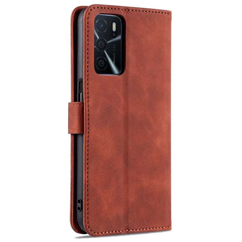 For OPPO A16 AZNS Skin Feel Calf Texture Horizontal Flip Leather Case with Card Slots & Holder & Wal