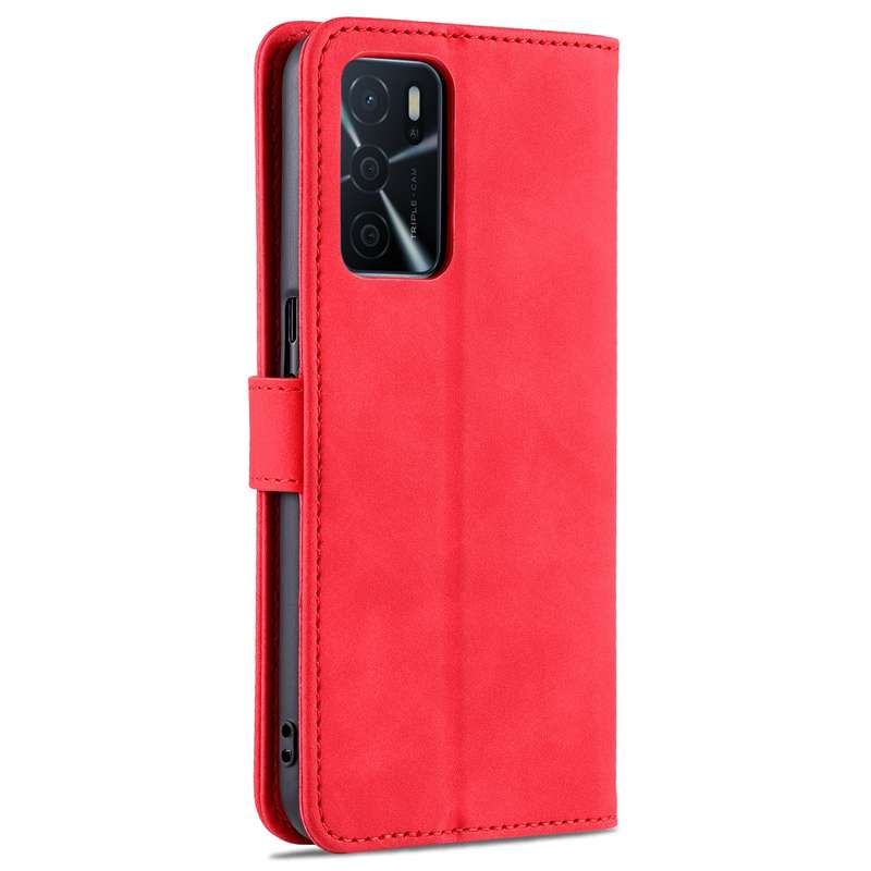 For OPPO A16 AZNS Skin Feel Calf Texture Horizontal Flip Leather Case with Card Slots & Holder & Wal
