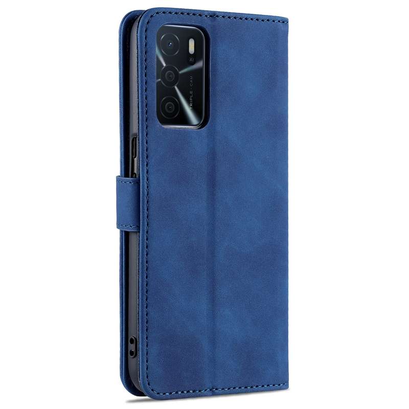 For OPPO A16 AZNS Skin Feel Calf Texture Horizontal Flip Leather Case with Card Slots & Holder & Wal
