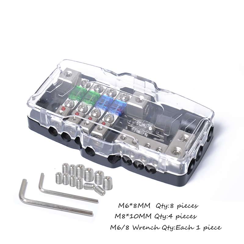 A0529 Multi-functional LED Car Audio Stereo Mini ANL Fuse Box with Wrench