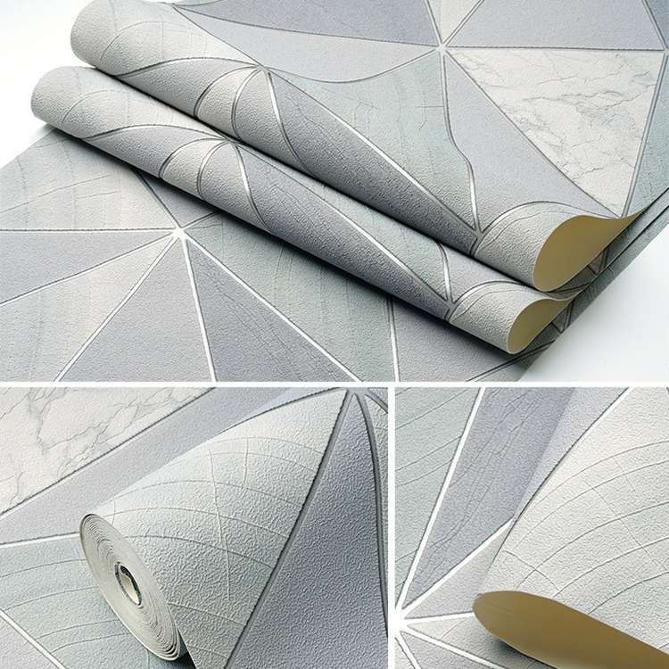 Home Geometric Wallpaper Deerskin Velvet Non-self-adhesive Thickened Wallpaper, Size:53x1000cm(Dark