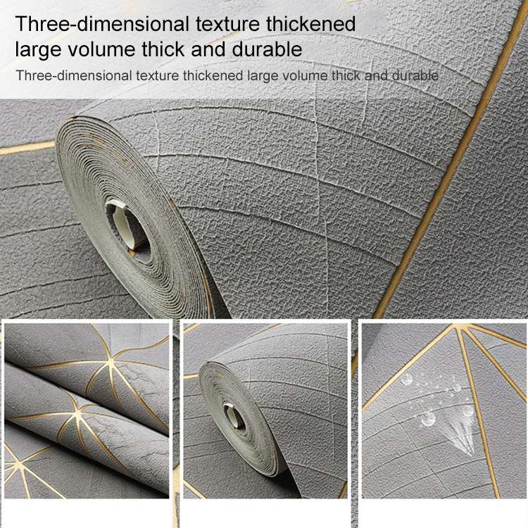 Home Geometric Wallpaper Deerskin Velvet Non-self-adhesive Thickened Wallpaper, Size:53x1000cm(Lake