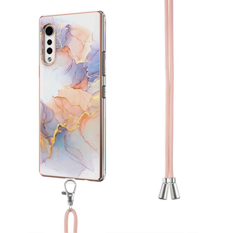For Samsung Galaxy A32 5G Electroplating Pattern IMD TPU Shockproof Case with Neck Lanyard(Milky Way