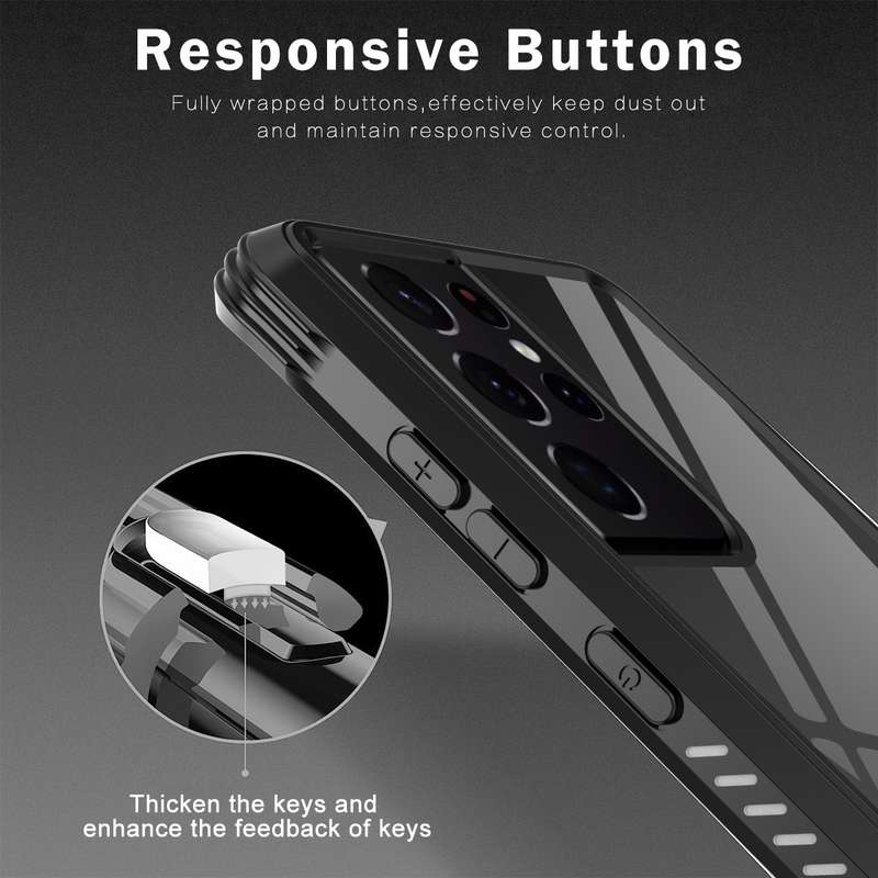 For Samsung Galaxy S21 Ultra 5G C1 2 in 1 Shockproof TPU + PC Protective Case with PET Screen Protec