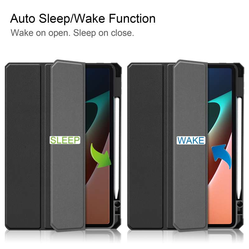 For Xiaomi Pad 5 / 5 Pro Custer Texture Horizontal Flip Leather Case with Three-folding Holder & Sle