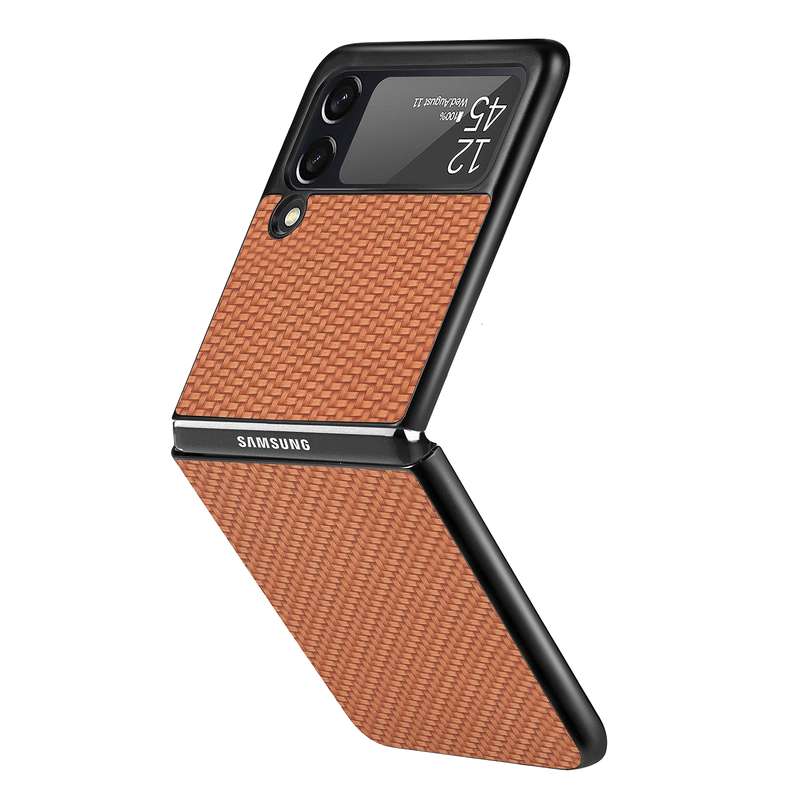 For Samsung Galaxy Z Flip3 5G Cross Pattern Slim PC Protective Case(Green)