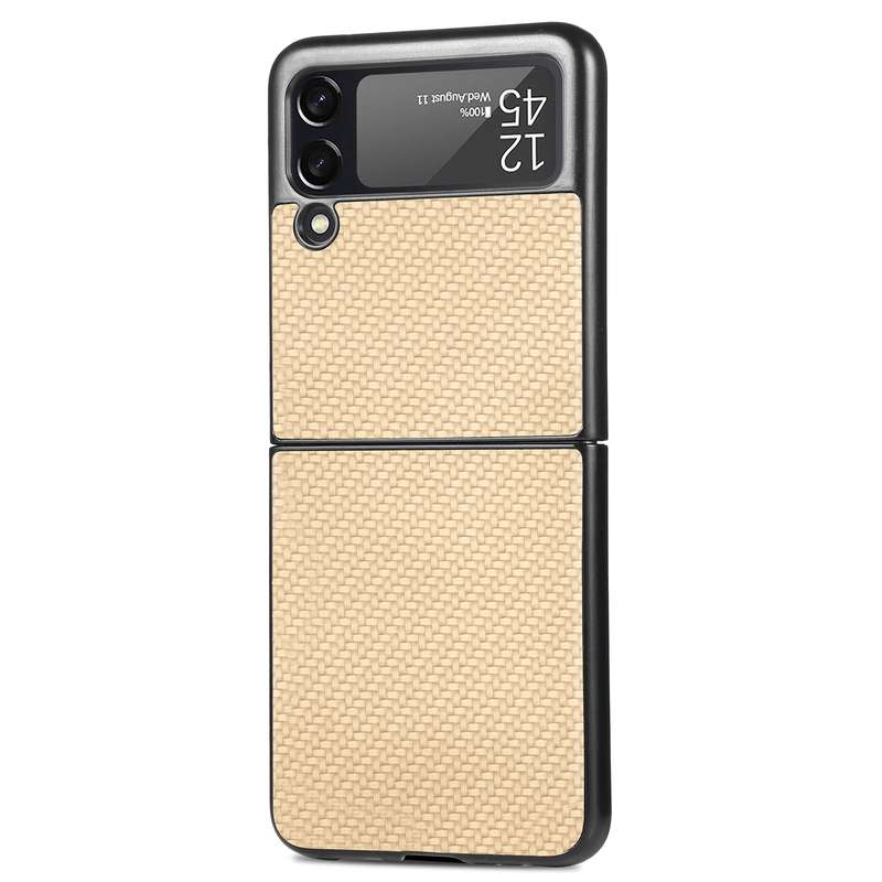 For Samsung Galaxy Z Flip3 5G Cross Pattern Slim PC Protective Case(Green)