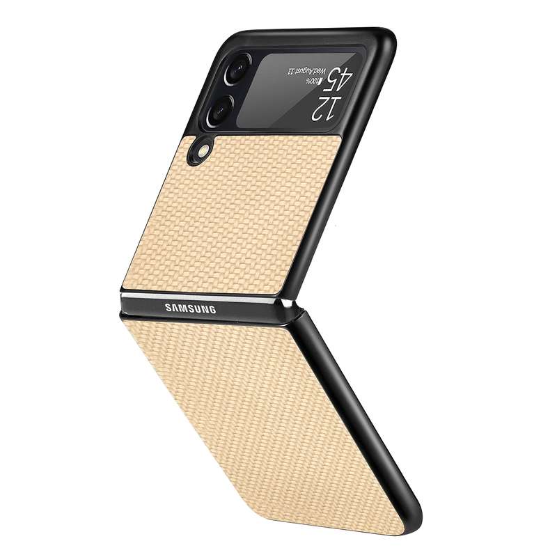 For Samsung Galaxy Z Flip3 5G Cross Pattern Slim PC Protective Case(Green)