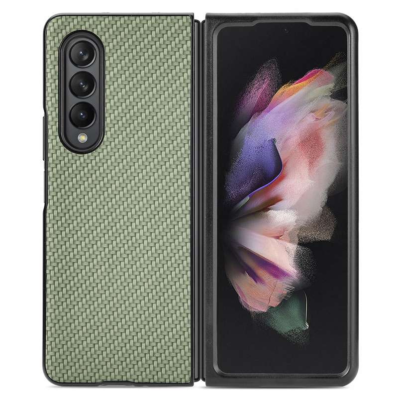 For Samsung Galaxy Z Fold3 5G Cross Pattern Slim PC Protective Case(Green)