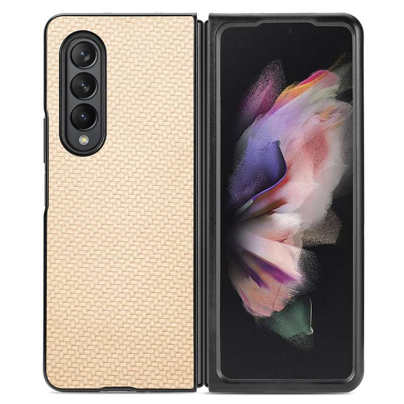 For Samsung Galaxy Z Fold3 5G Cross Pattern Slim PC Protective Case(Green)