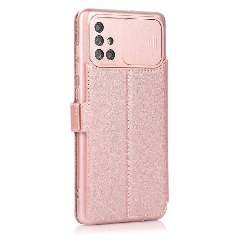 For Samsung Galaxy A71 Push Window Double Buckle PU + Silicone Horizontal Flip Leather Case with Hol