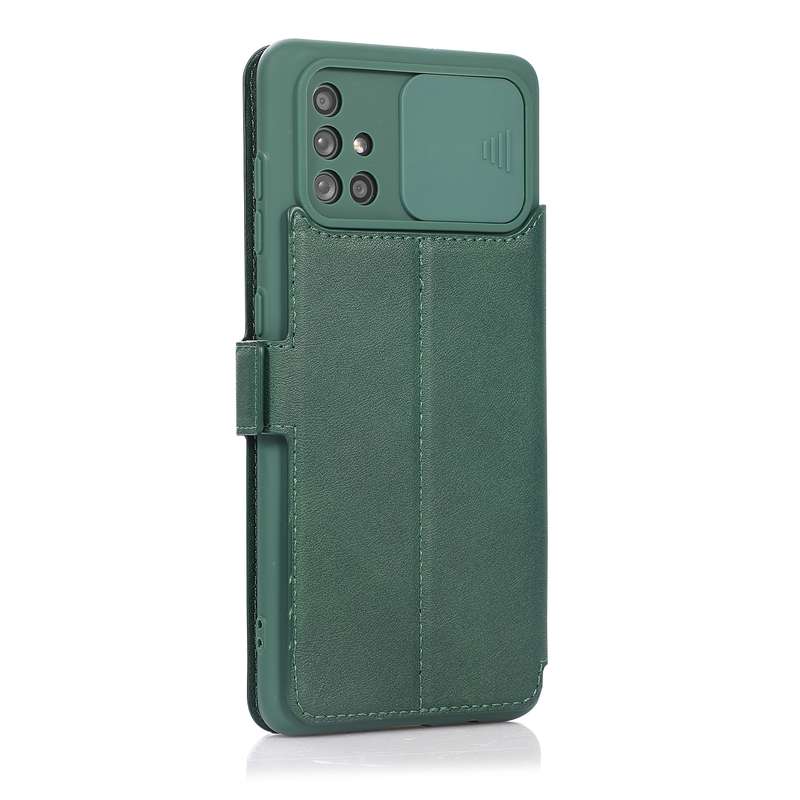 For Samsung Galaxy A71 Push Window Double Buckle PU + Silicone Horizontal Flip Leather Case with Hol