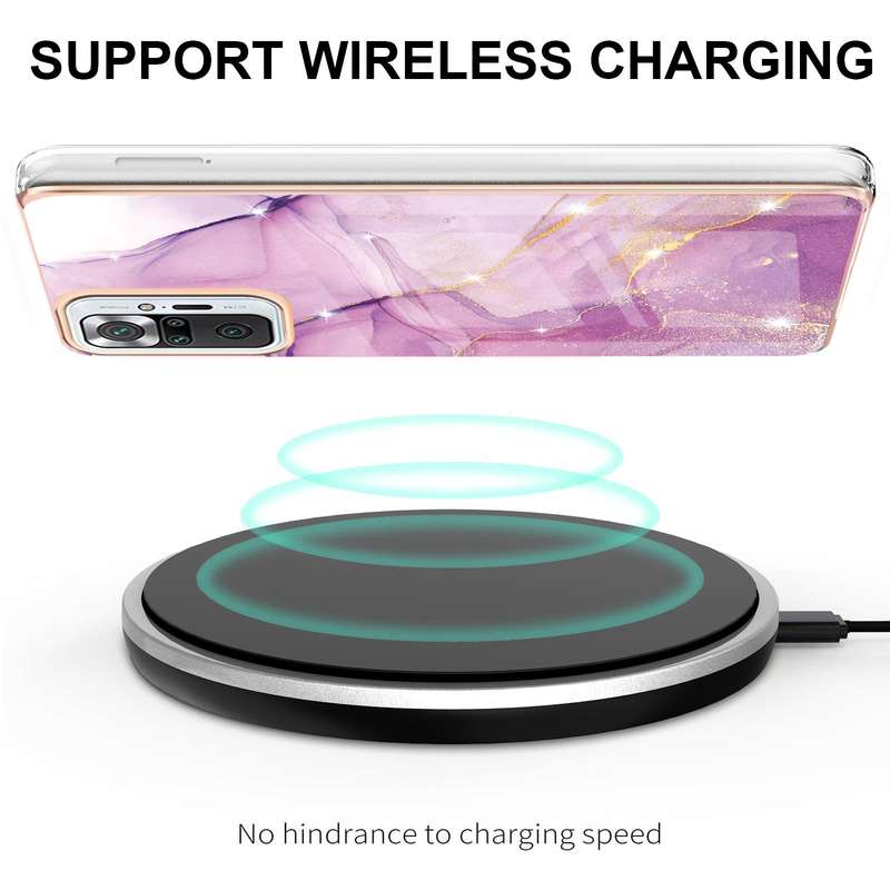 For Xiaomi Redmi Note 10 Pro / 10 Pro Max Electroplating Marble Pattern Dual-side IMD TPU Shockproof