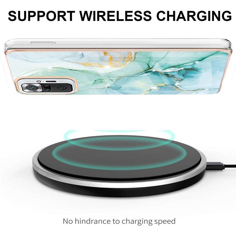 For Xiaomi Redmi Note 10 Pro / 10 Pro Max Electroplating Marble Pattern Dual-side IMD TPU Shockproof
