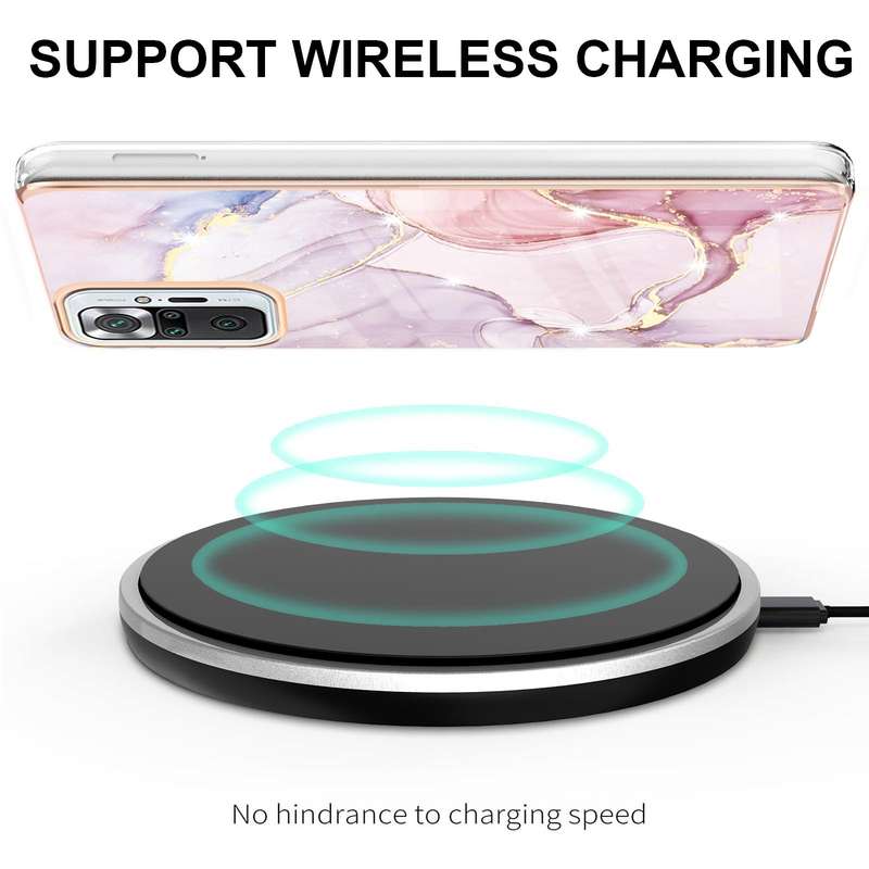 For Xiaomi Redmi Note 10 Pro / 10 Pro Max Electroplating Marble Pattern Dual-side IMD TPU Shockproof