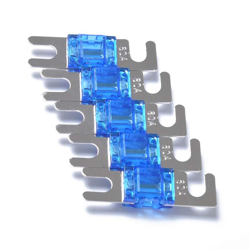A0303 Blue 5 PCS Car Audio AFS Mini ANL 60A Fuse Nicked Plated