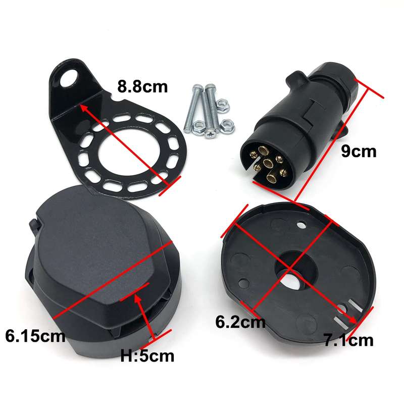 A0364 7 Pins 12N Electrics Converter Trailer Caravan Plug and Socket Adapter Connector