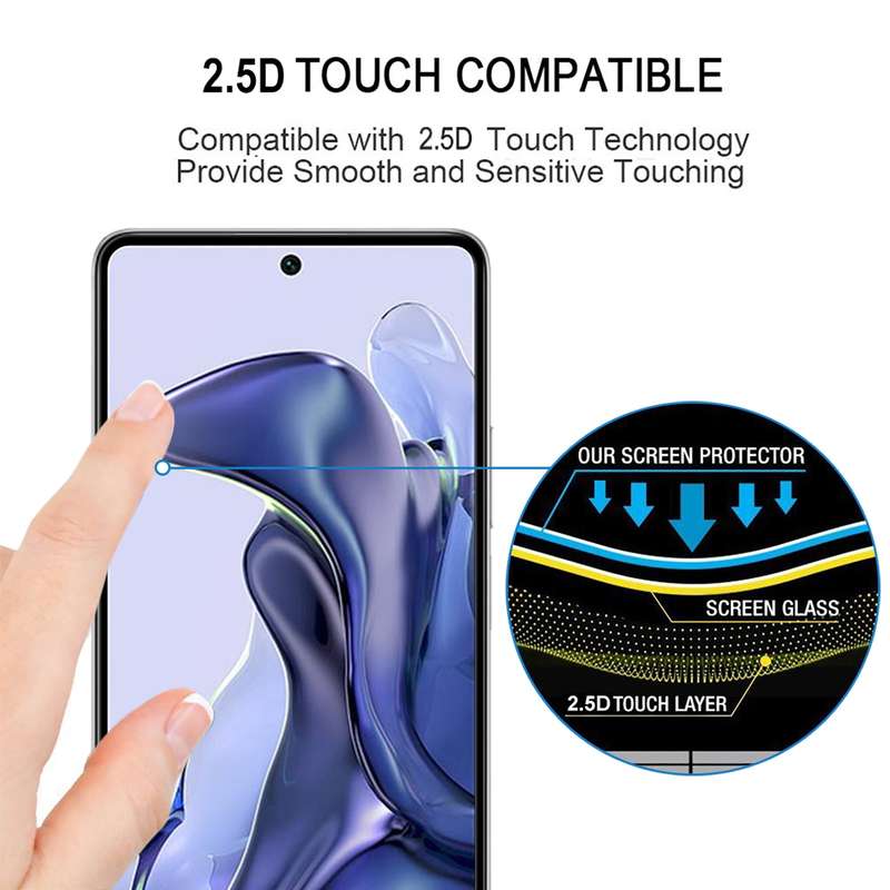 For Xiaomi Mi 11T / 11T Pro Full Glue Full Screen Tempered Glass Film