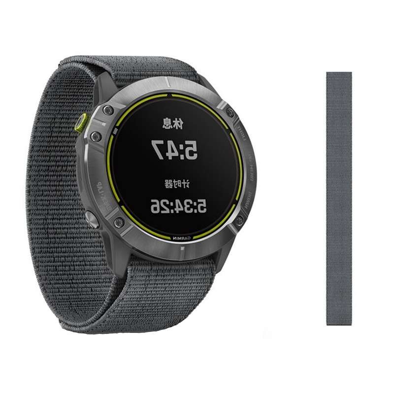 For Garmin Fenix 6 22mm Knitted Nylon Loop Watch Band(Grey)