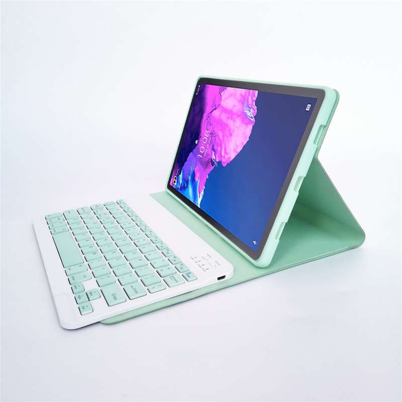 For Lenovo Pad Tab P11 11 inch TB-J606F LX110 Solid Color Detachable Square Keycap Bluetooth Keyboar