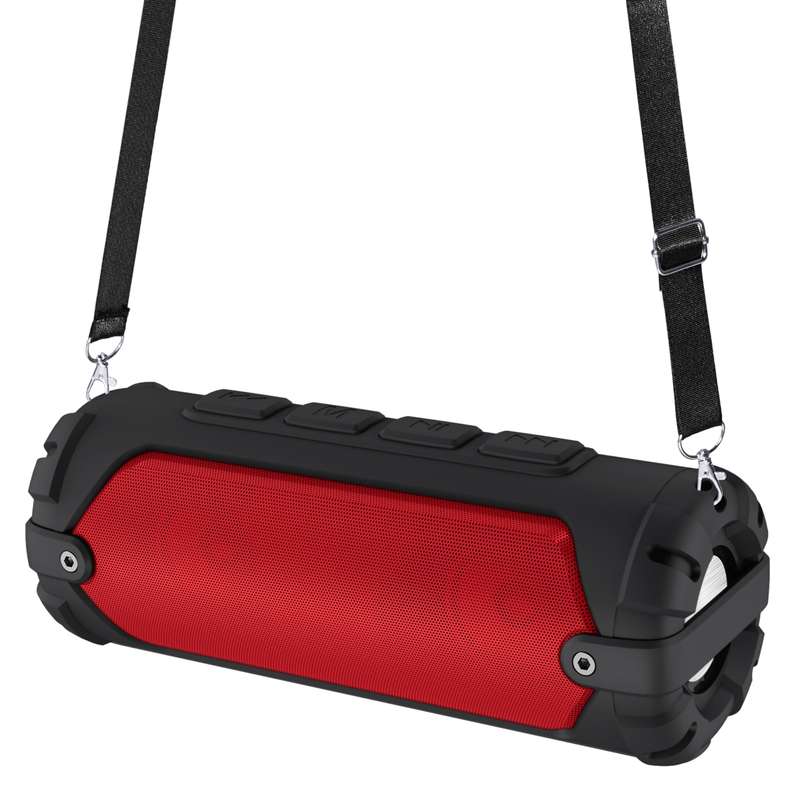 New Rixing NR-6013 Bluetooth 5.0 Portable Outdoor Wireless Bluetooth Speaker with Shoulder Strap(Bla