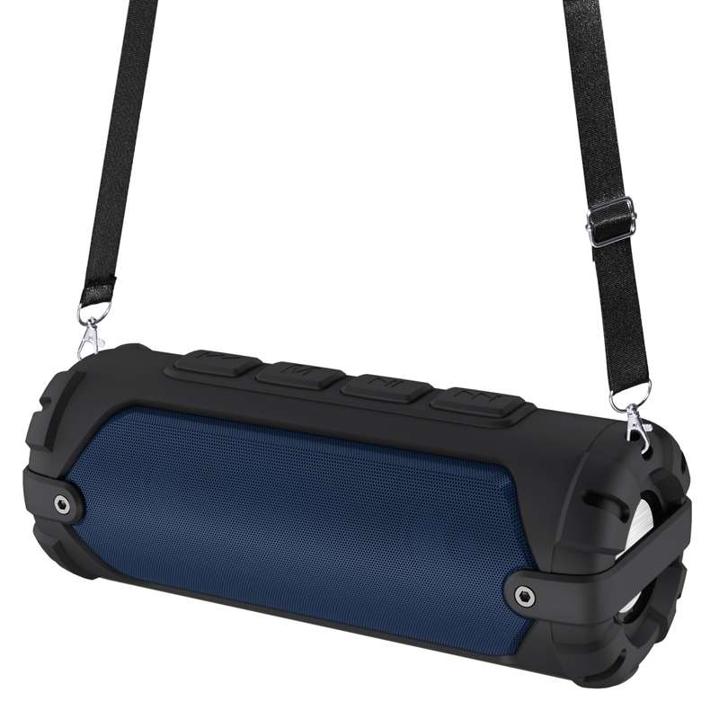 New Rixing NR-6013 Bluetooth 5.0 Portable Outdoor Wireless Bluetooth Speaker with Shoulder Strap(Bla