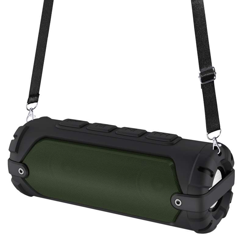New Rixing NR-6013 Bluetooth 5.0 Portable Outdoor Wireless Bluetooth Speaker with Shoulder Strap(Bla