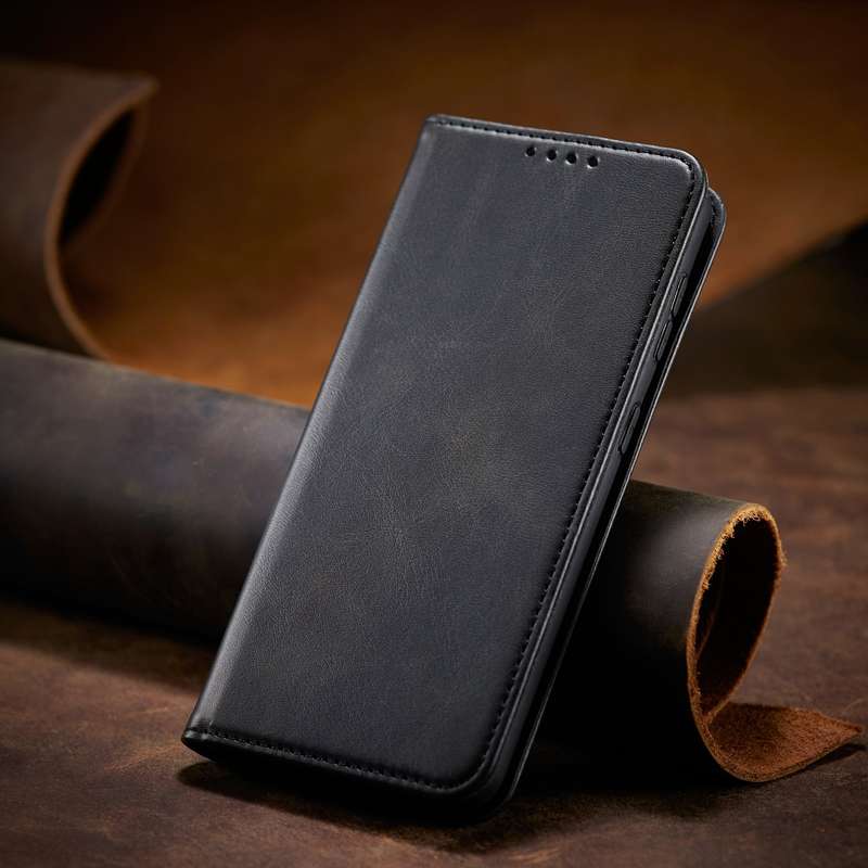 For Samsung Galaxy A50 Calf Texture Magnetic Horizontal Flip Leather Case with Holder & Card Slots &