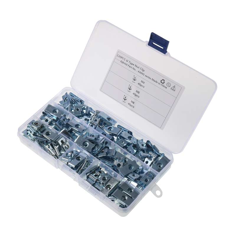 A6091 120 PCS Car M4/M5/M6 Fastener Clips Base U-shaped Clip Nut