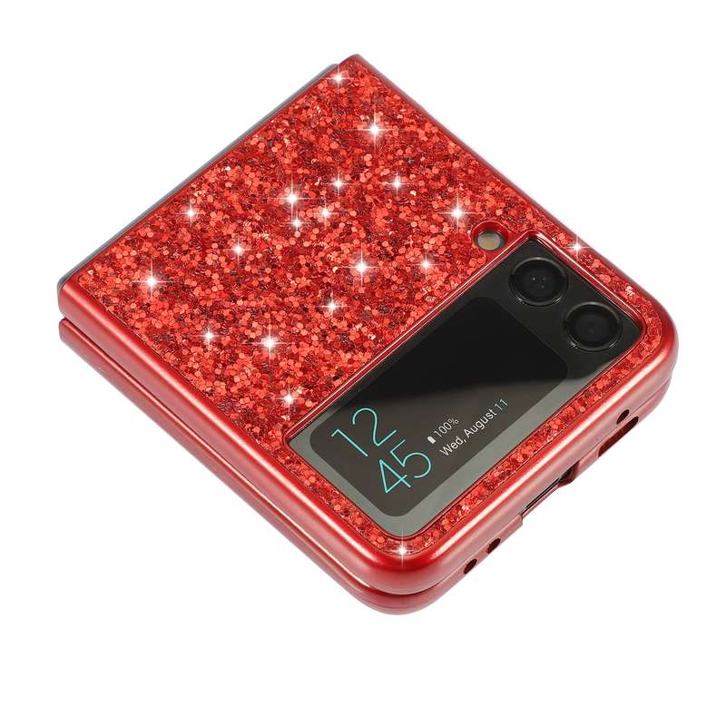 For Samsung Galaxy Z Flip3 5G Glitter Powder Shockproof TPU Protective Case(Rose Gold)