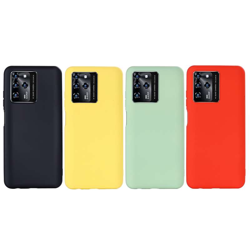 For ZTE Blade V30 Solid Color Liquid Silicone Dropproof Full Coverage Protective Case(Red)
