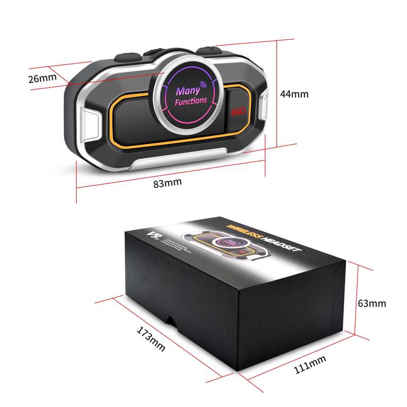 V9 Pro Motorcycle Helmet Bluetooth Walkie-talkie Support FM(Black)