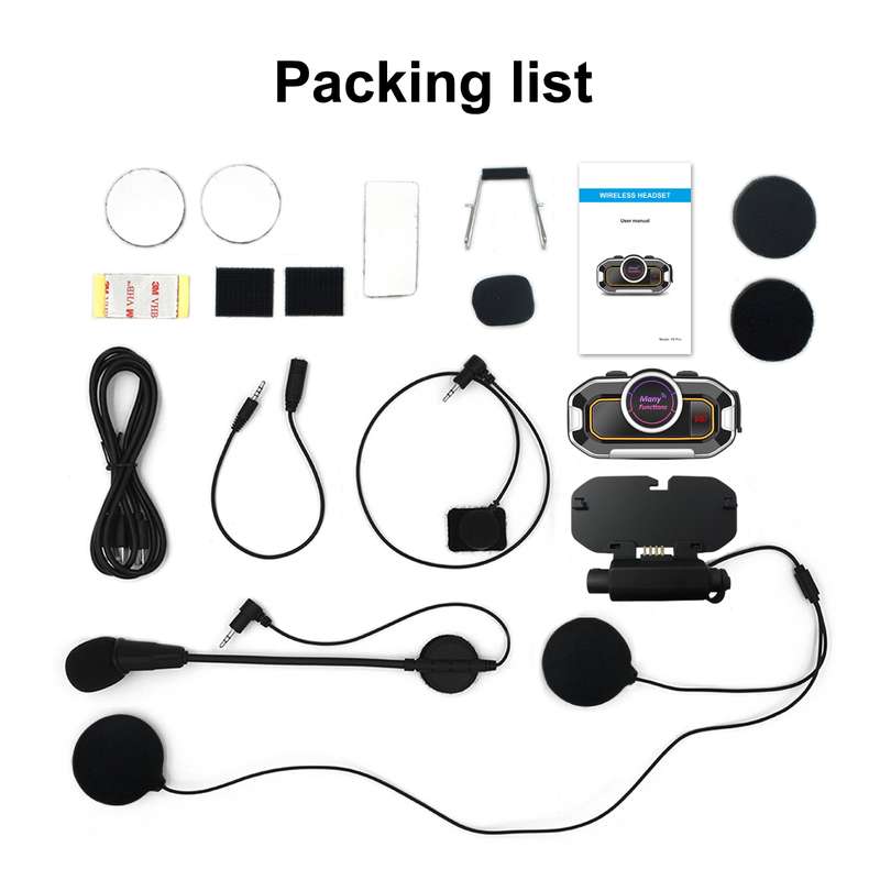 V9 Pro Motorcycle Helmet Bluetooth Walkie-talkie Support FM(Black)