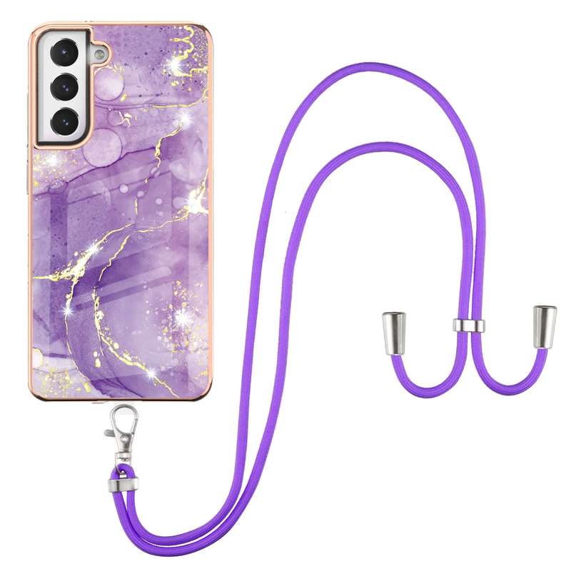 For Samsung Galaxy A02s EU Version 164mm Electroplating Marble Pattern IMD TPU Shockproof Case with