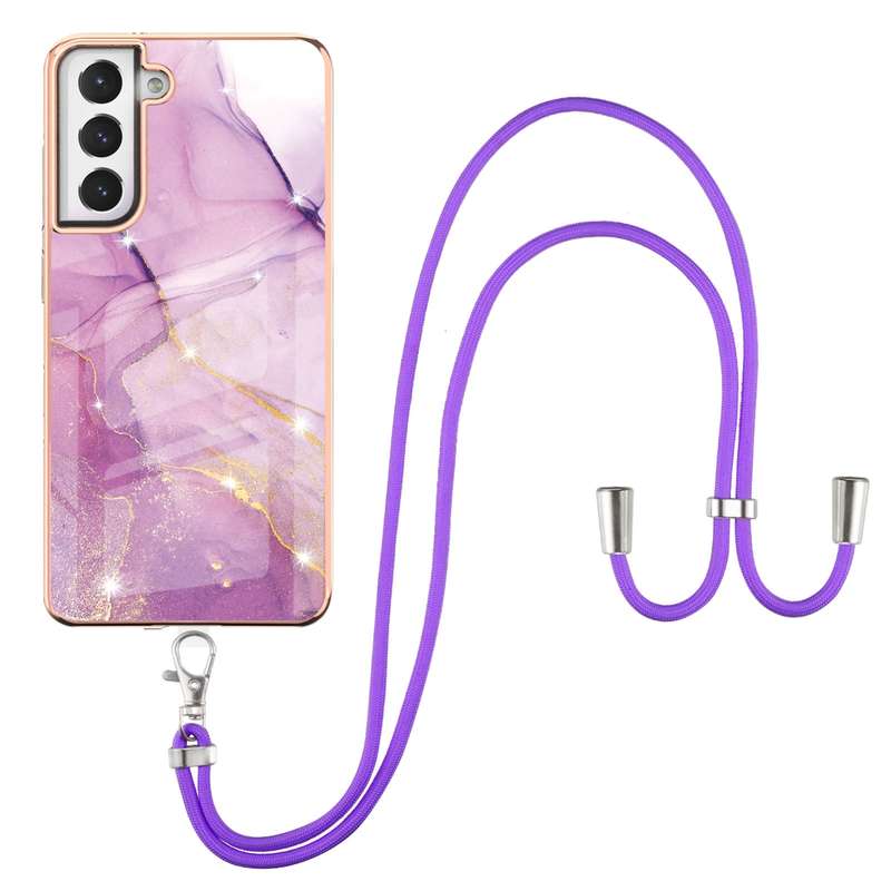 For Samsung Galaxy A02s EU Version 164mm Electroplating Marble Pattern IMD TPU Shockproof Case with