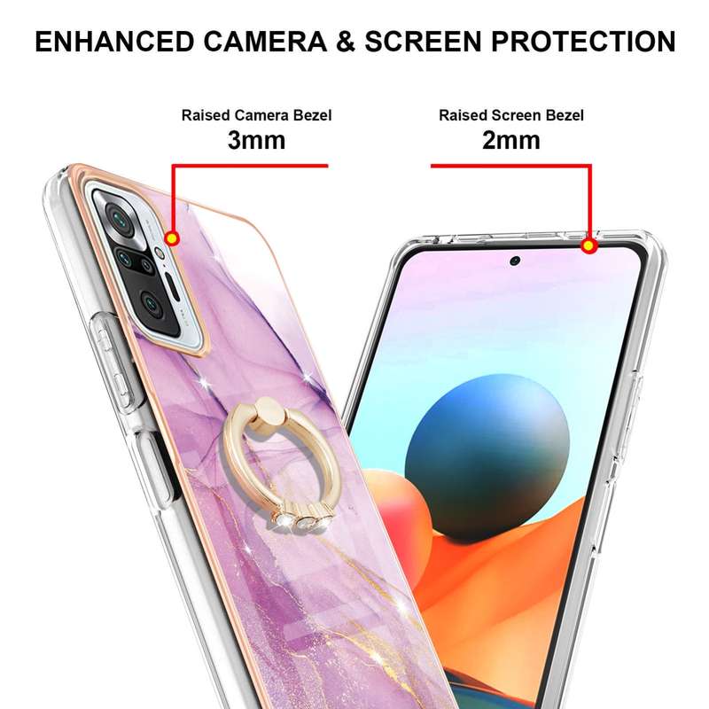 For Xiaomi Redmi Note 10 Pro / Note 10 Pro Max Electroplating Marble Pattern IMD TPU Shockproof Case