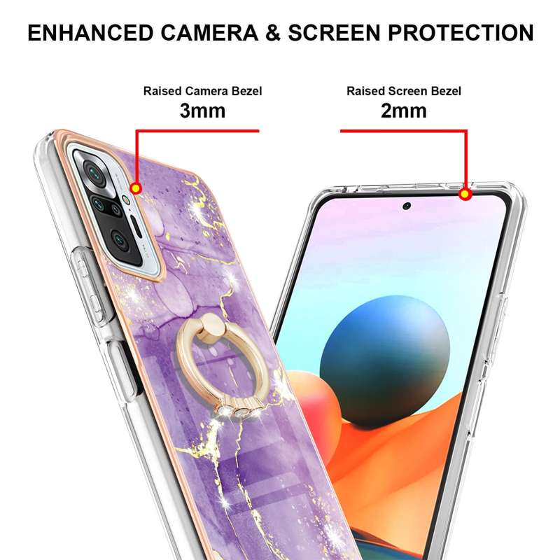 For Xiaomi Redmi Note 10 Pro / Note 10 Pro Max Electroplating Marble Pattern IMD TPU Shockproof Case