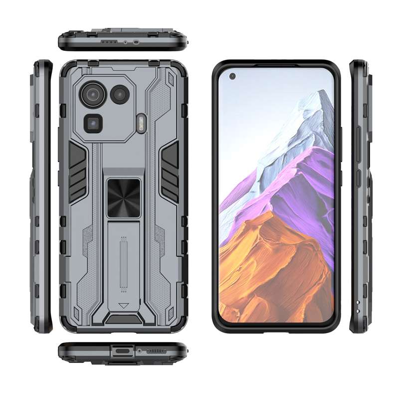 For Xiaomi Mi 11 Pro Supersonic PC + TPU Shock-proof Protective Case with Holder(Red)