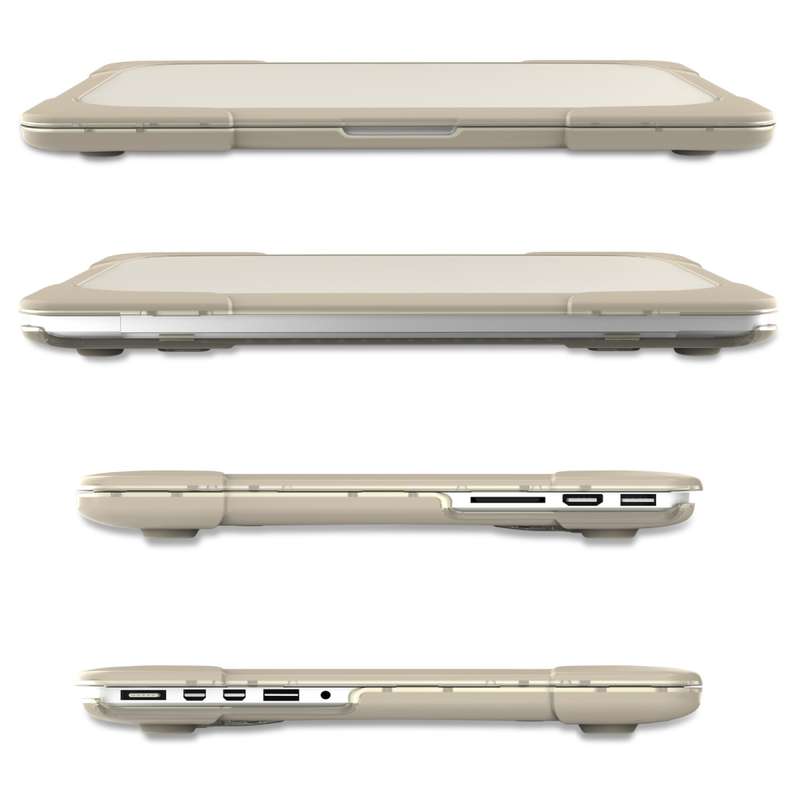For MacBook Air 13.3 inch A1932 (2018) TPU + PC Two Color Laptop Protective Case(Khaki)