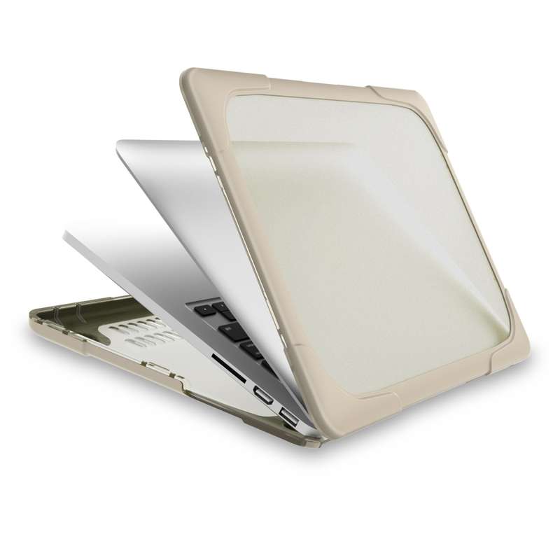 For MacBook Air 13.3 inch A1932 (2018) TPU + PC Two Color Laptop Protective Case(Khaki)