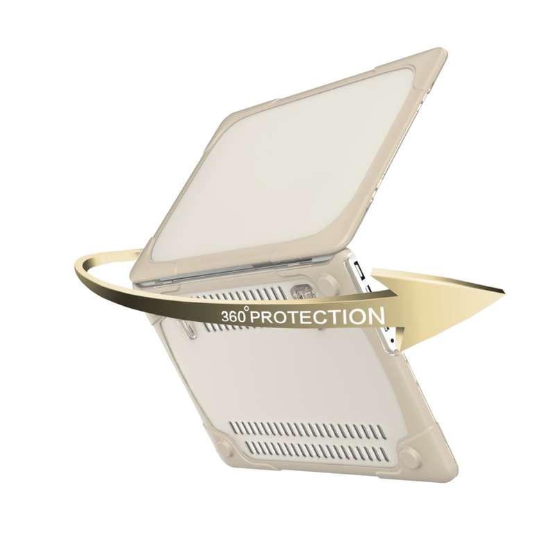 For MacBook Air 13.3 inch A1932 (2018) TPU + PC Two Color Laptop Protective Case(Khaki)